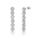 Load image into Gallery viewer, Rhodium Plated With Round Cz Earrings Bracelet Necklace Set, Cz Halo Necklace Set, Brass Necklace, Halo Cz Necklace, Party Wear Necklace Set
