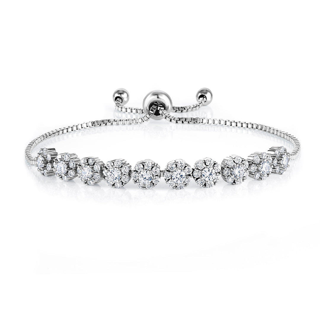 Rhodium Plated With Round Cz Earrings Bracelet Necklace Set, Cz Halo Necklace Set, Brass Necklace, Halo Cz Necklace, Party Wear Necklace Set