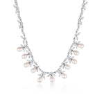 Load image into Gallery viewer, Freshwater Pearl Marquise CZ Wedding Necklace Set- 17 Inch Length, Wedding Necklace Set, Marquise CZ Necklace Set, Pearl Necklace Set, Party Wear Necklace Set
