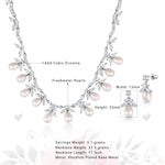 Load image into Gallery viewer, Freshwater Pearl Marquise CZ Wedding Necklace Set- 17 Inch Length, Wedding Necklace Set, Marquise CZ Necklace Set, Pearl Necklace Set, Party Wear Necklace Set
