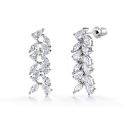 Marquise and Teardrop CZ Wedding Necklace Set -15 Inch Length, Multi Shape Cz Bridal Jewelry Set, Wedding CZ Jewelry Set, Brass Jewelry Set, Party Wear Necklace Set