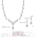 Load image into Gallery viewer, Pear and Marquise CZ Rhodium Plated Necklace Set- 17 Inch, Wedding Necklace Set, Pear Shape Cz Necklace Set, Marquise CZ Necklace Set, Party Wear Necklace Set
