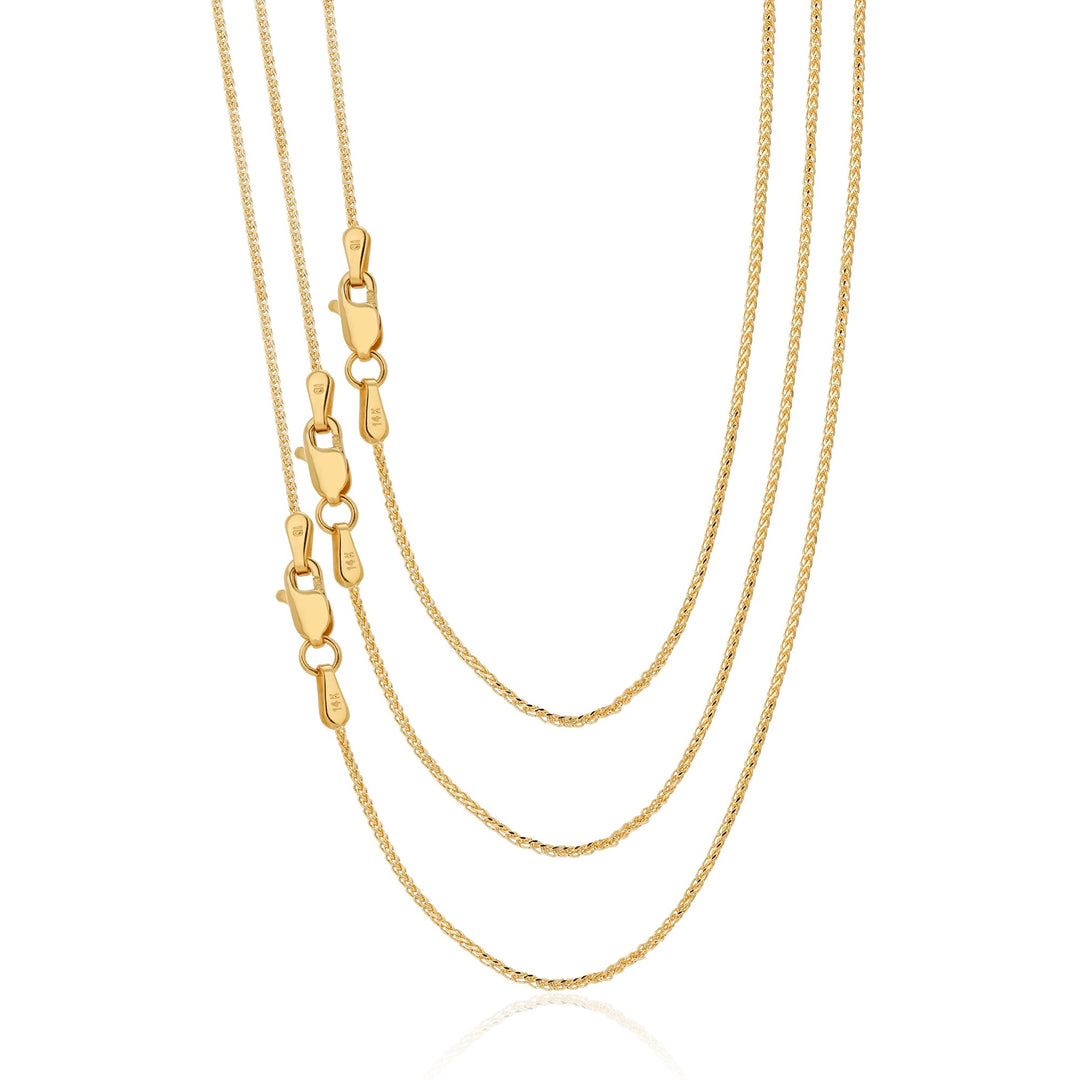 14K Yellow Gold Wheat Chain Necklace