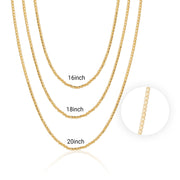 14K Yellow Gold Wheat Chain Necklace, Braided Wheat Chain Necklace, Men And Women's Necklace, Lobster Claw Necklace, Layered Necklace