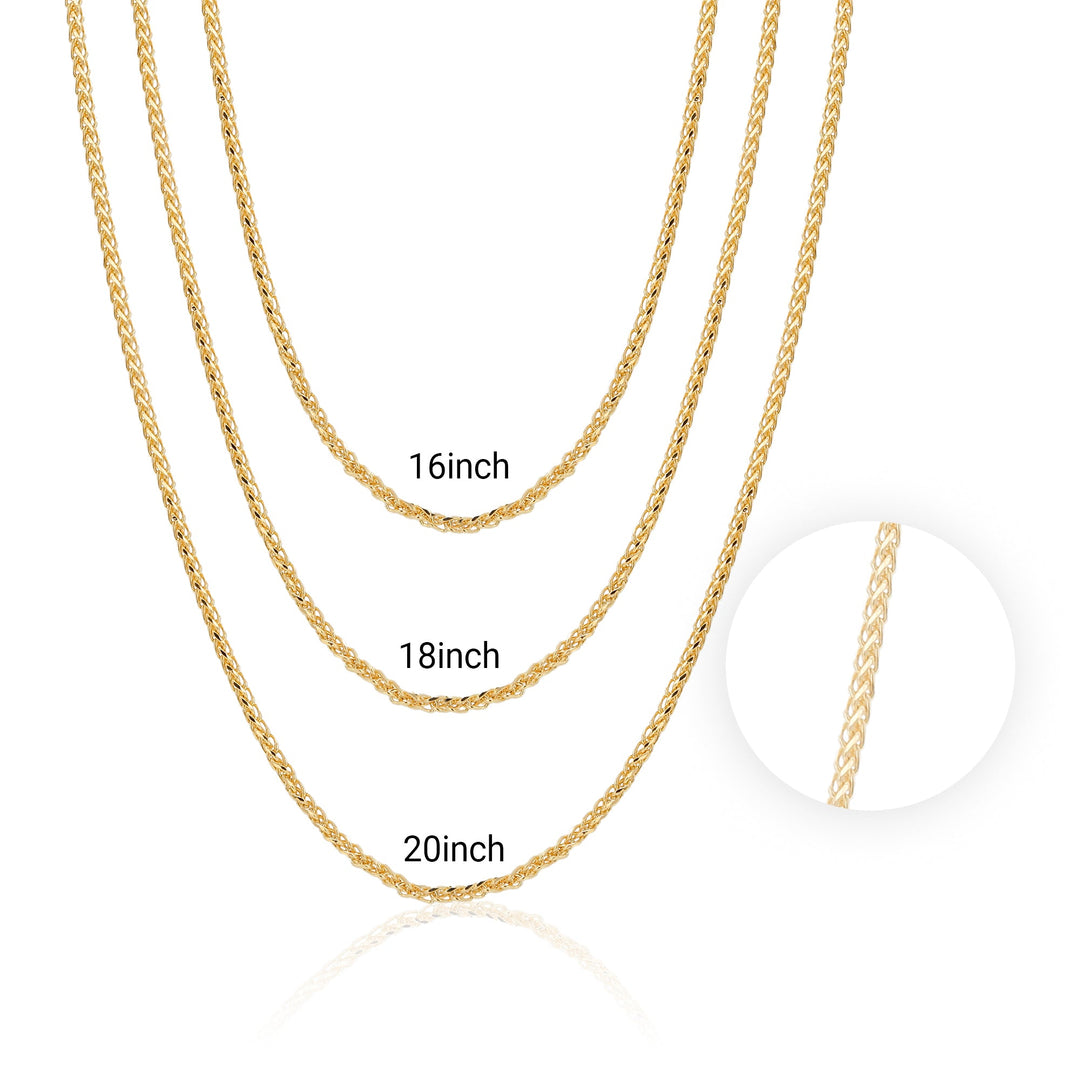 14K Yellow Gold Wheat Chain Necklace