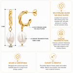 Load image into Gallery viewer, Silver Twisted Pearl Hoops, Chunky Twisted Hoops, Dangle Earrings, Pearl Dangle Earrings, Pearl Hoop Earrings
