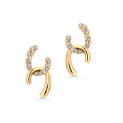 14k Gold Plated CZ Stud Earrings , Interlock Stud, Inter Lock Cz Stud, Brass Stud, Cz Stud Earrings, Geometric Cz Stud Earrings