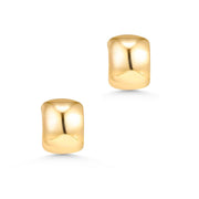 Half Circle 14k Gold Plated CZ Stud Earrings, C Shape Stud Earrings, Moon Shape Stud Earrings, 14k Gold Plated Stud Earrings, Brass Earrings