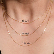 14K Yellow Gold Box Chain Necklace, Gold Box Chain Necklace, Dainty Layered Necklace, Gold  Necklace, Lobster Claw Necklace