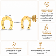 14K Yellow Gold Horseshoe Studs, Horseshoe Studs, gold Studs, Dainty Studs, Tiny Horseshoe Studs