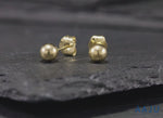 Load and play video in Gallery viewer, 14K Solid Yellow Gold Classy 2mm, 3mm, and 4mm Ball Studs
